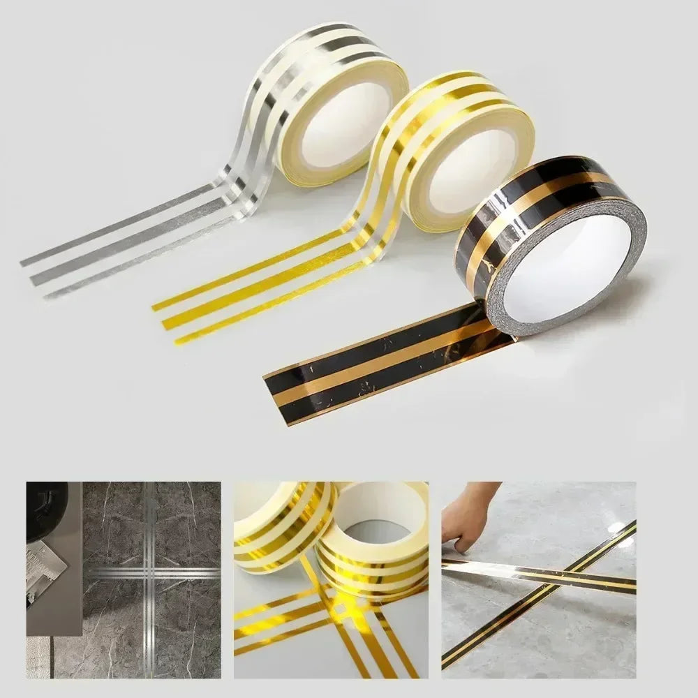 5m Self Adhesive Floor Tile Sticker Waterproof Wall Gap Sealing Tape Strip Floor Tile Beauty Seam Sticker Wall Decoration Oasis Select