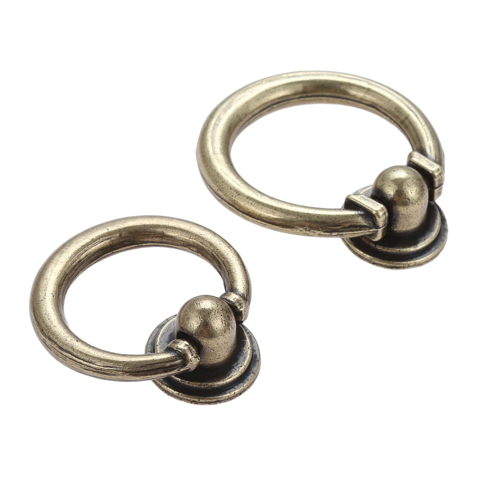1Pc Zinc Alloy Ring Knob Bronze/Black Handle 35mm/40mm Knob For For Furniture Cabinet Drawer Wardrobe Closet Furniture Handles Oasis Select