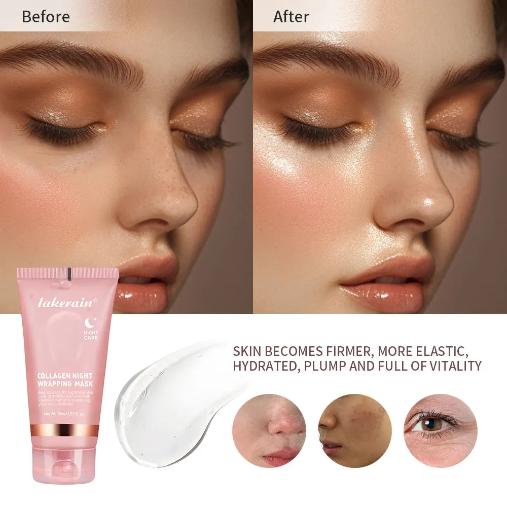 Night Collagen Wrapping Mask Rejuvenation Moisturizing Brightening Korean Face Mask Make Glowy Skin Elasticity Facial Mask Oasis Select