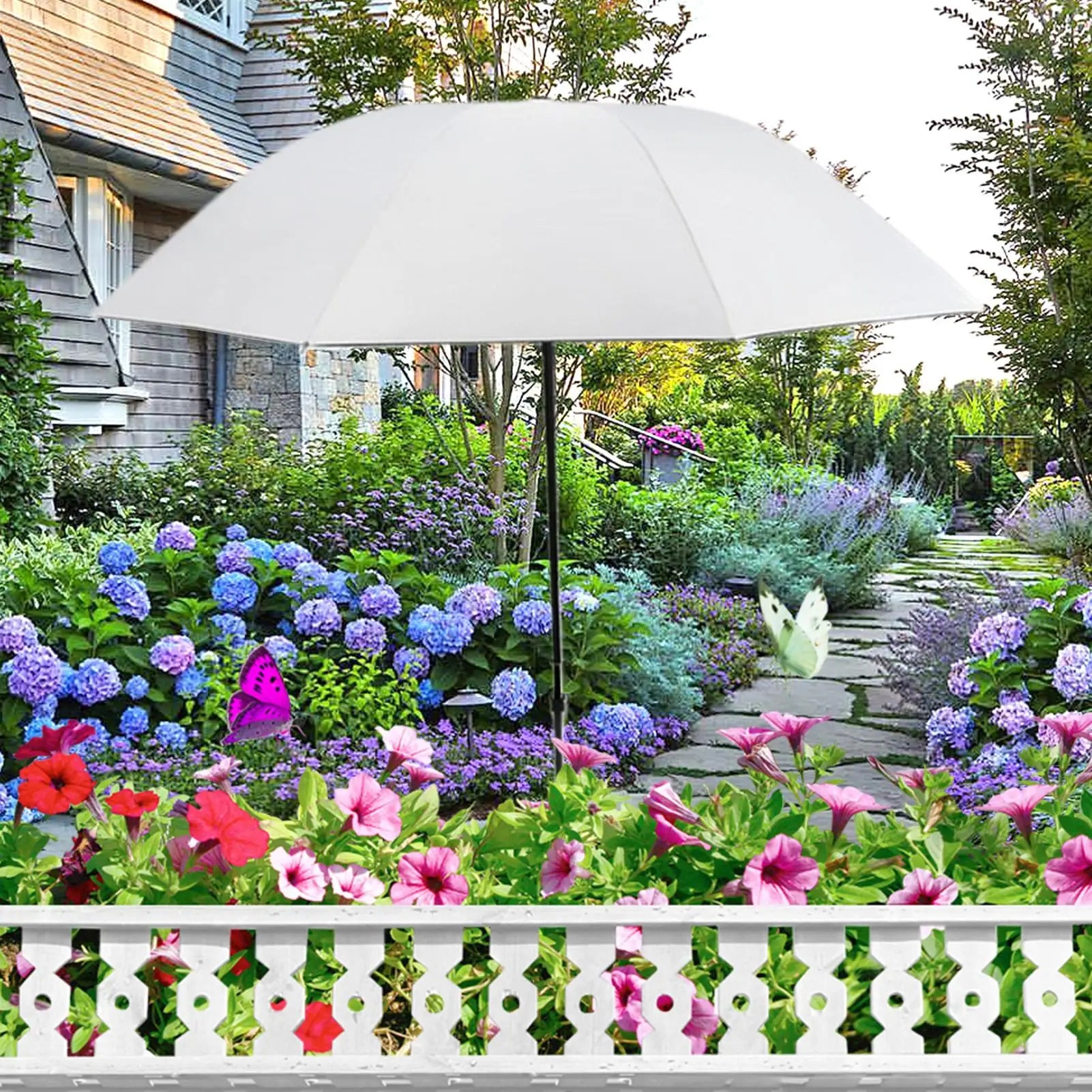 Plant Shade Umbrella with Metal Stake Weatherproof Sun Shade Cloth Outdoor Plant Flowers Potted Sun Protection Garden Supplies Oasis Select