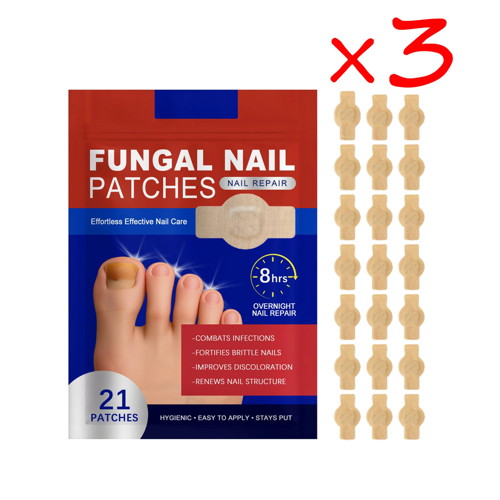21pcs Fungal Nail Patches Gently Repair Nails Ingrown Correction Sticker Discolored Damaged Nail Foot Care Tool Oasis Select 64 Patches boxed