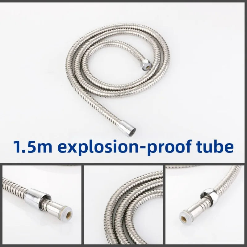 Waterproof Flexible Stainless Steel Shower Hose Bathroom Plumbing Replacement Pipe Universal Shower Head Accessory Oasis Select