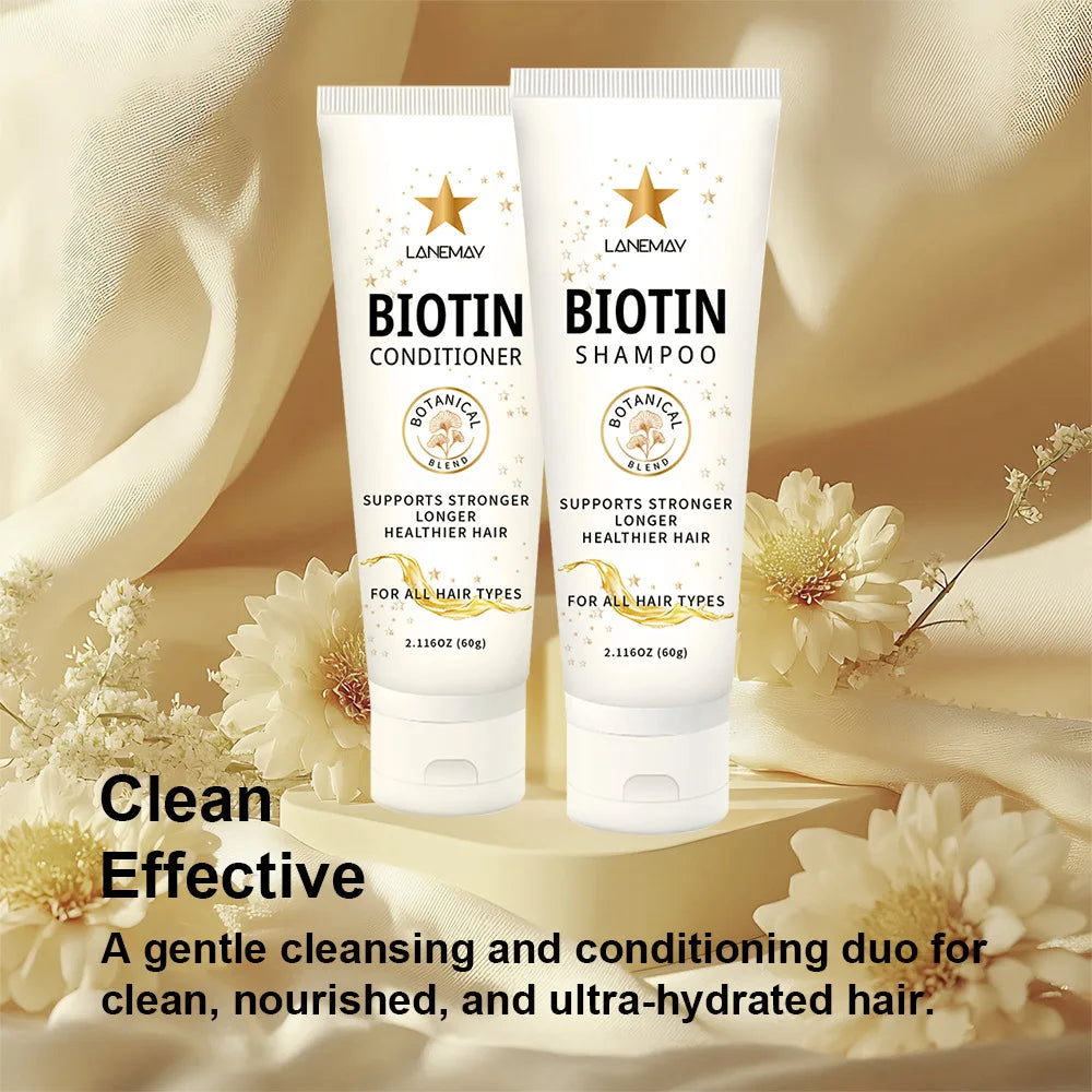 Biotin Shampoo & Conditioner Set – Botanical Blend, All Hair Types