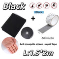 Self Adhesive Fine Mosquito Net Repair Tape Polyester Mosquito Net Window Mosquito Nets with Easy Installation Invisible Mesh Oasis Select Black-L-Tape 3pcs