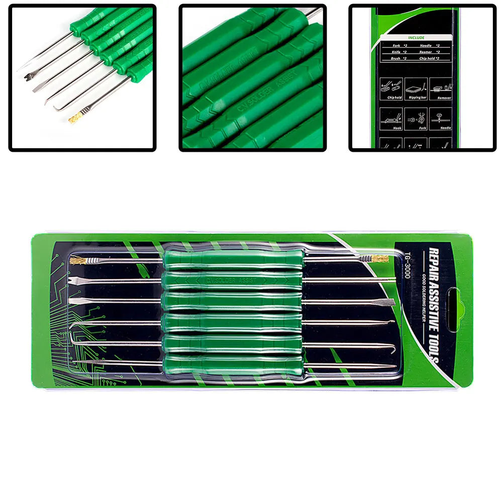 6Pcs Desoldering Aid Kit Soldering Aid Assist Tool PCB Cleaning Repair Tool Circuit Board Soldering Welding Auxiliary Tool Oasis Select