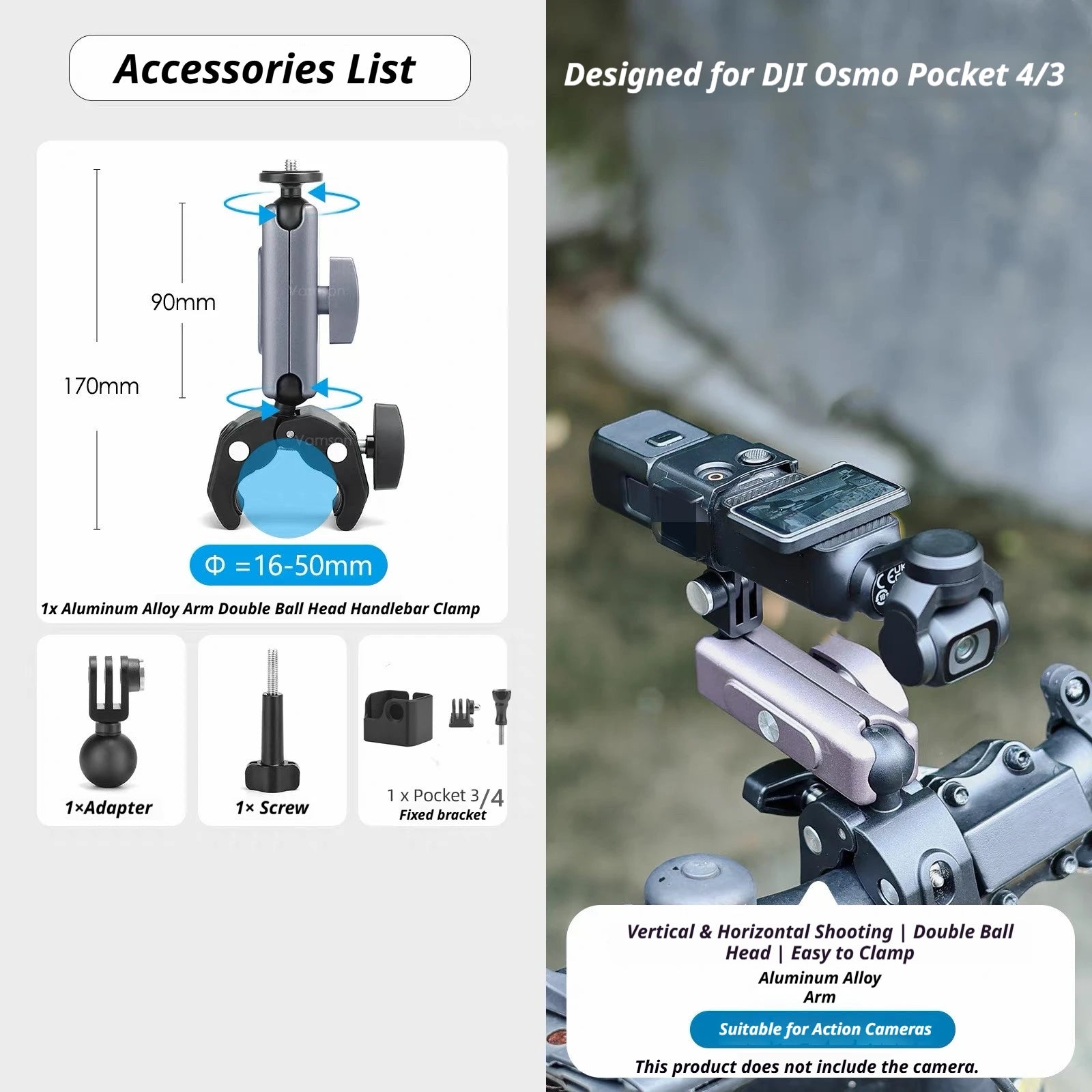 DJI Osmo Pocket 3/4 Accessories Kit – Case, Tripod & Mount