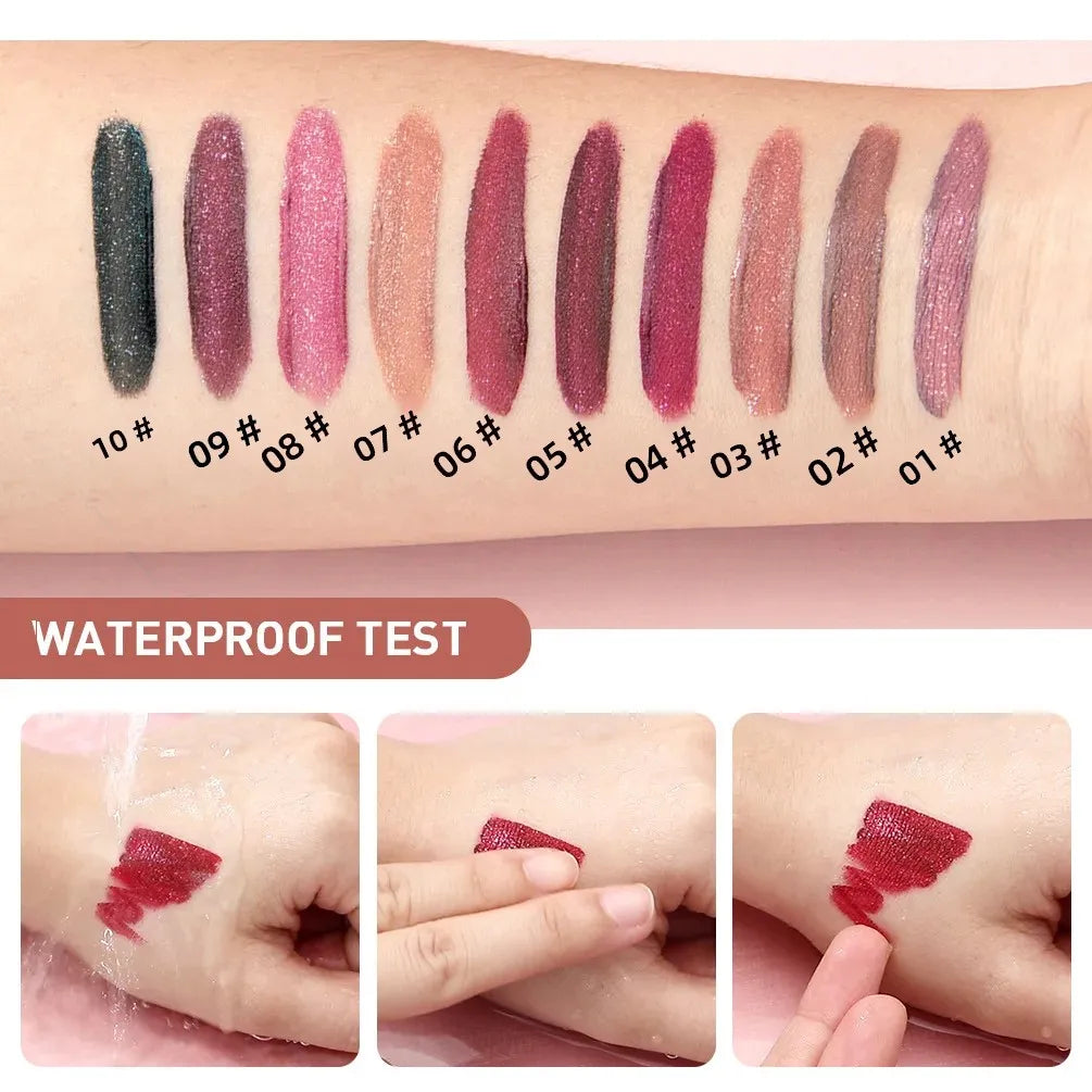 QiBest Diamond Shimmer Lip Gloss – 10 Colors Glitter Pearl Glaze Glitter Lip Gloss Oasis Select