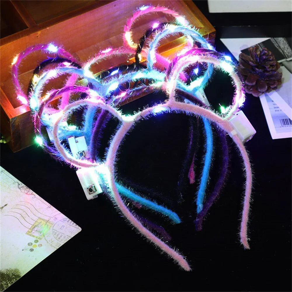 LED Christmas Feather Glow Headband – Kids Party Costume