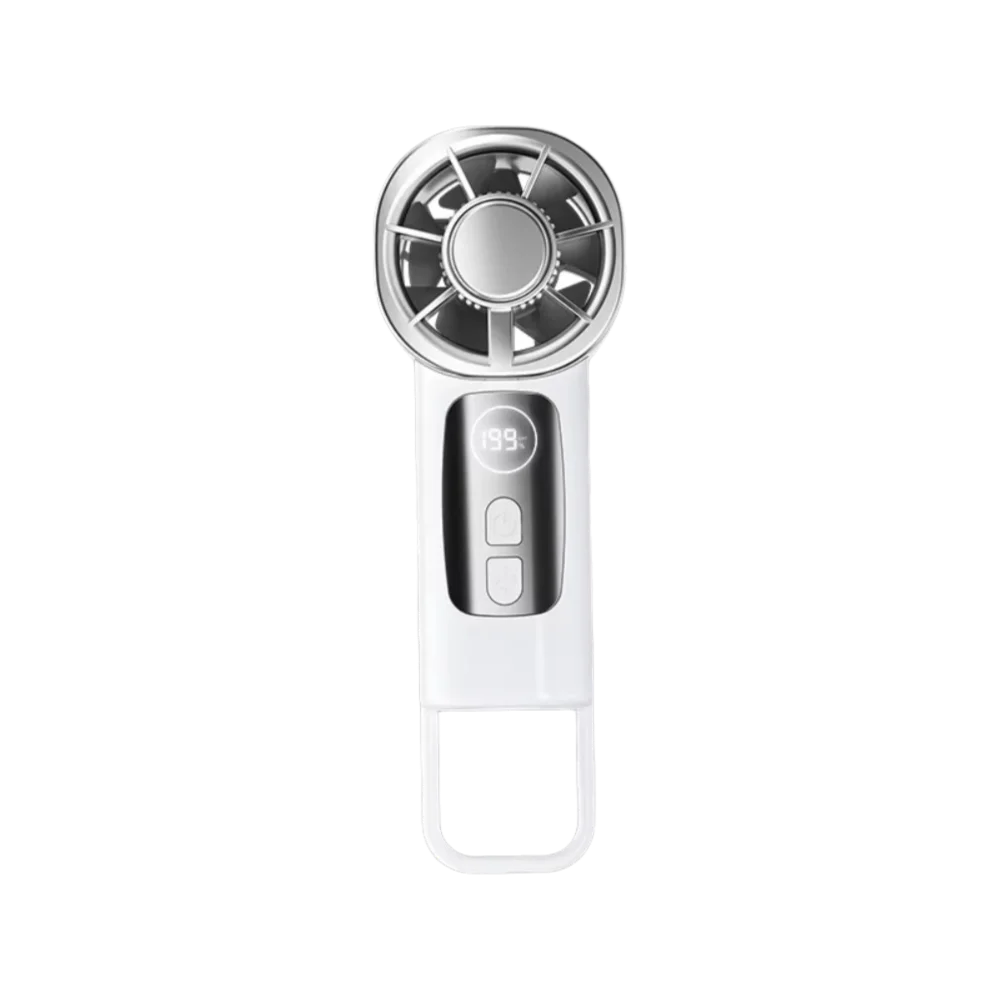 199 Speeds TEC Cooling Handheld Fan USB Charging High-speed Rechargeable Mini Fan Long Battery Life Quiet Portable Handheld Fan Oasis Select White