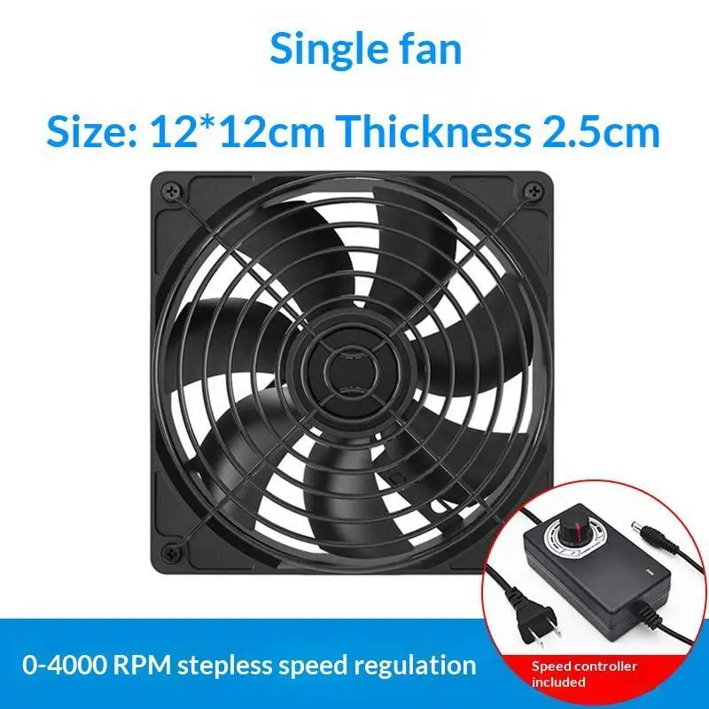 3000RPM 120mm High Airflow Cooling Fan with Controller for BTC Mining Chassis Cabinet Radiator Oasis Select A1