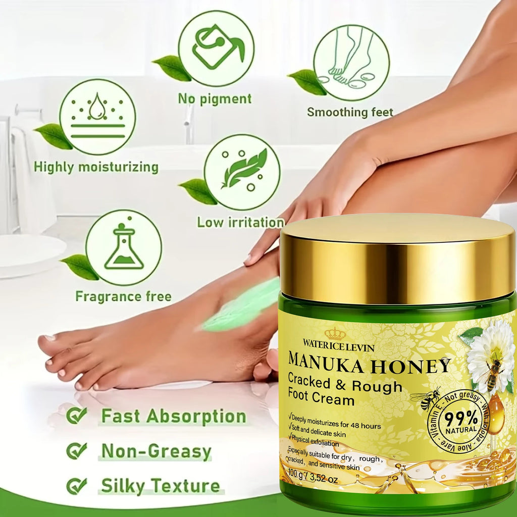 Manuka Honey Foot Cream – Hydrating Cracked Heel Repair 100g Foot Care Cream Oasis Select