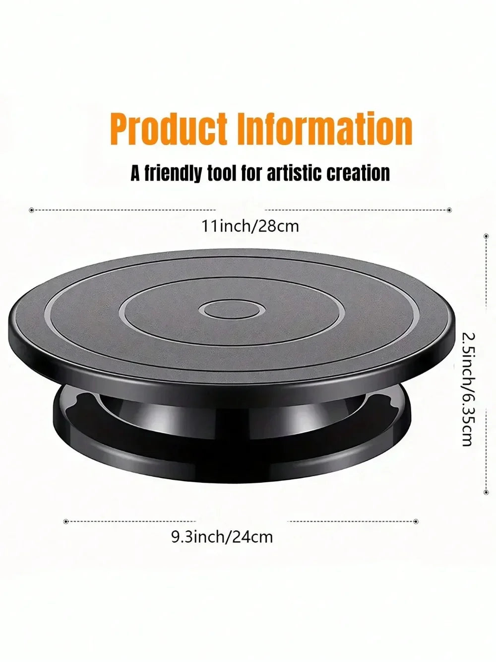 Rotating Cake Turntable, Anti-Skid Base For Carving, Pottery, Painting, Cake Decoration Suitable For Baking And Pottery Lovers Oasis Select