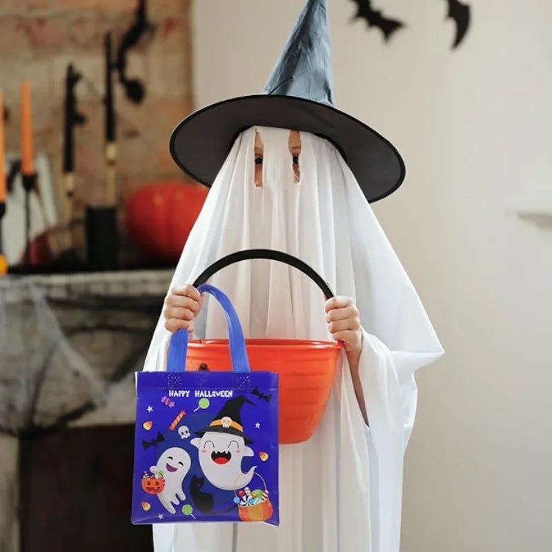 1-60PCS Halloween Candy Gift Bags Halloween Trick or Treat Bags Halloween Tote Bag with Handle Halloween Party Kids Gift Bags Oasis Select