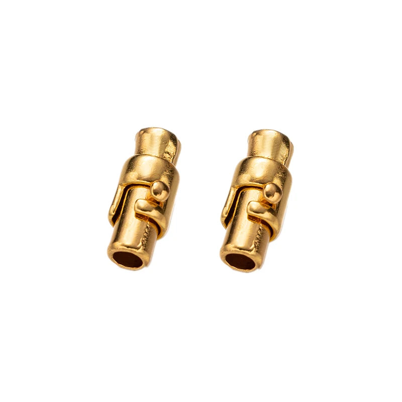 5Sets Leather Cord End Caps Magnetic Locking Clasps Closures Buckle for DIY Leather Bracelet Kumihimo Jewelry Making Supplies Oasis Select Gold 5mm Hole