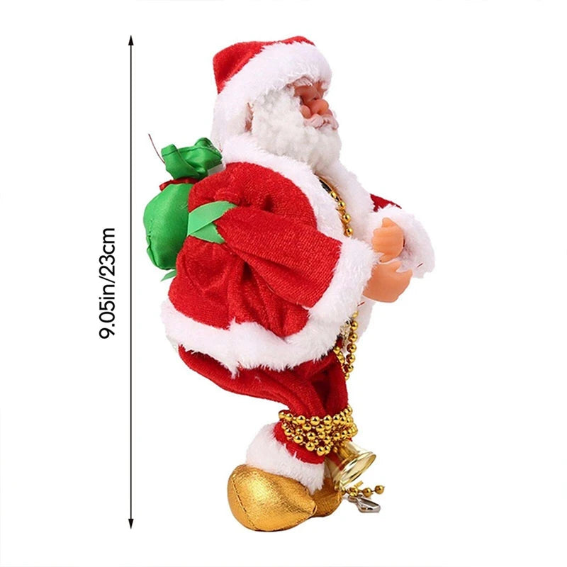 Santa Claus Climbing On Rope Decoration Electric Automatic Plush Dolls Toys For Home Wall Windows Hanging Ornament Oasis Select
