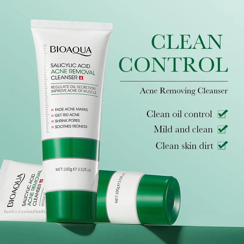 BIOAQUA Salicylic Acid Face Wash – Acne & Oil Control, 100g Acne Foam Cleanser Oasis Select