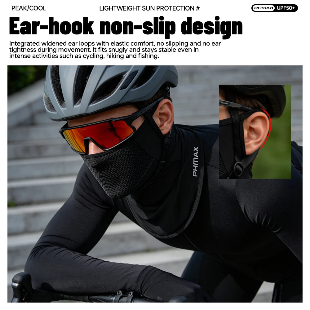 PHMAX Summer Ice Silk Bicycle Mask Scarf Sun Protection Full Face Mask Anti-UV Breathable Quick Dry MTB Road Bike Cycling Mask Oasis Select