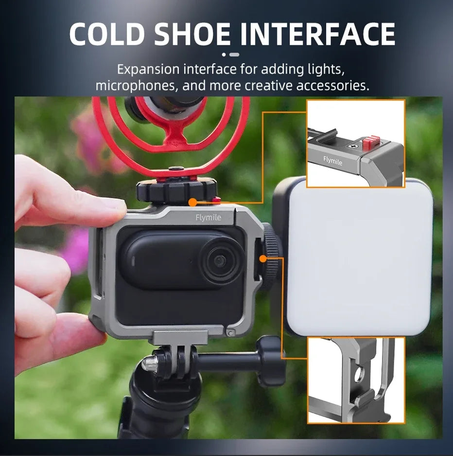 Flymile Aluminum Frame for Insta360 GO 3 / GO 3S | Cold Shoe