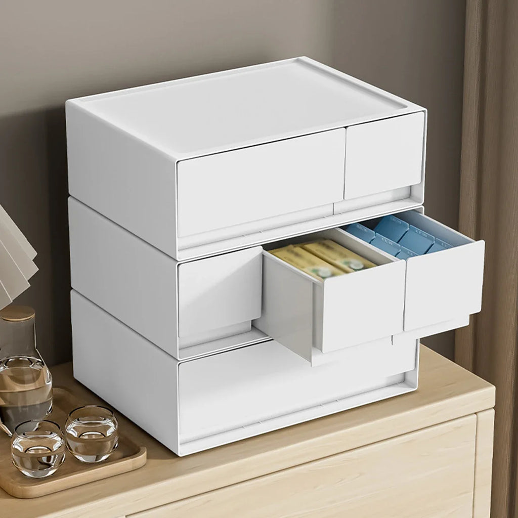 Multi-Layer Stackable Desktop Drawer Home Student Stationery Office Storage Cabinet Jewellery Jewellery Box Desktop Storage Oasis Select