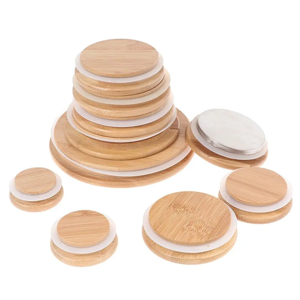 Bamboo Wood Cup Lid with Silicone Ring | Tea Set Cover Bamboo Cup Lid Oasis Select