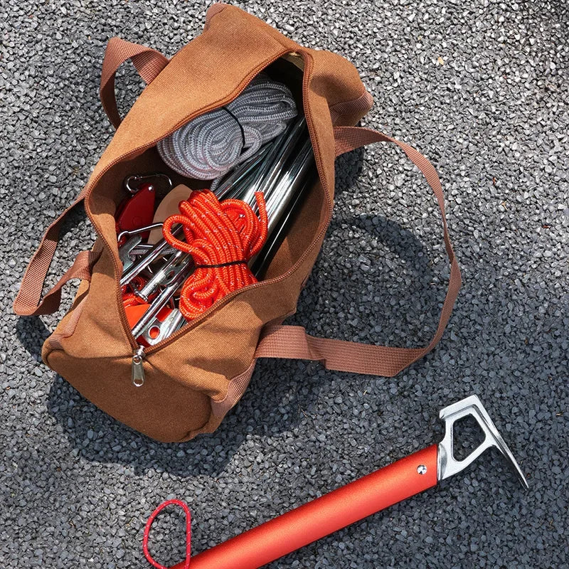 Camping Tools Storage Bag Large Capacity Cylinder Tent Stake Bag Lightweight Tent Peg Ground Nail Holder Bag for Outdoor Camping Oasis Select