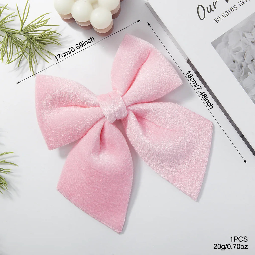 Velvet Christmas Bow Ornament – Pink, Green & White | Tree Decor