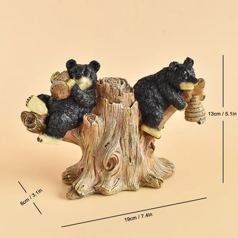Black Bear Display Home Living Room TV Cabinet Porch Decoration Home Decor Desk Accessories Oasis Select B