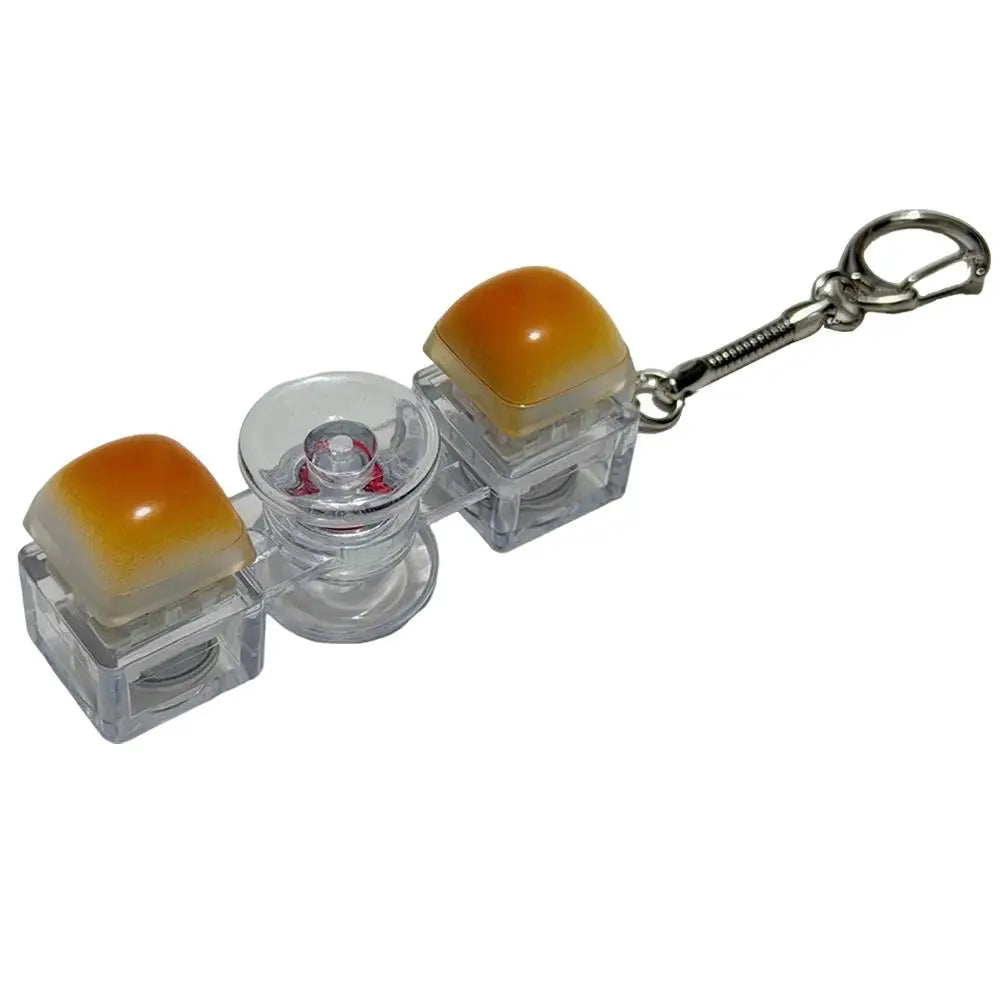2 Button Decompression Toy Click Fidget Spinner Keychain RGB Light-up Mechanical Keyboard Sound Stress Relief Toy Oasis Select G