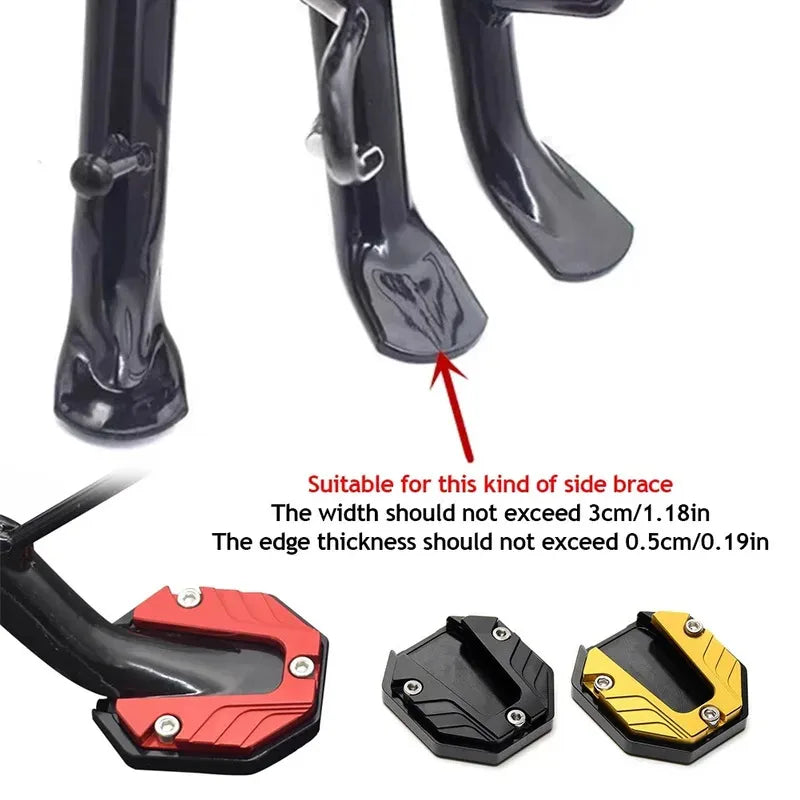 1/2/3PCS Aluminum Alloy Motorcycle Bike Kickstand Extender Foot Side Stand Extension Foot Pad Support Plate Oasis Select