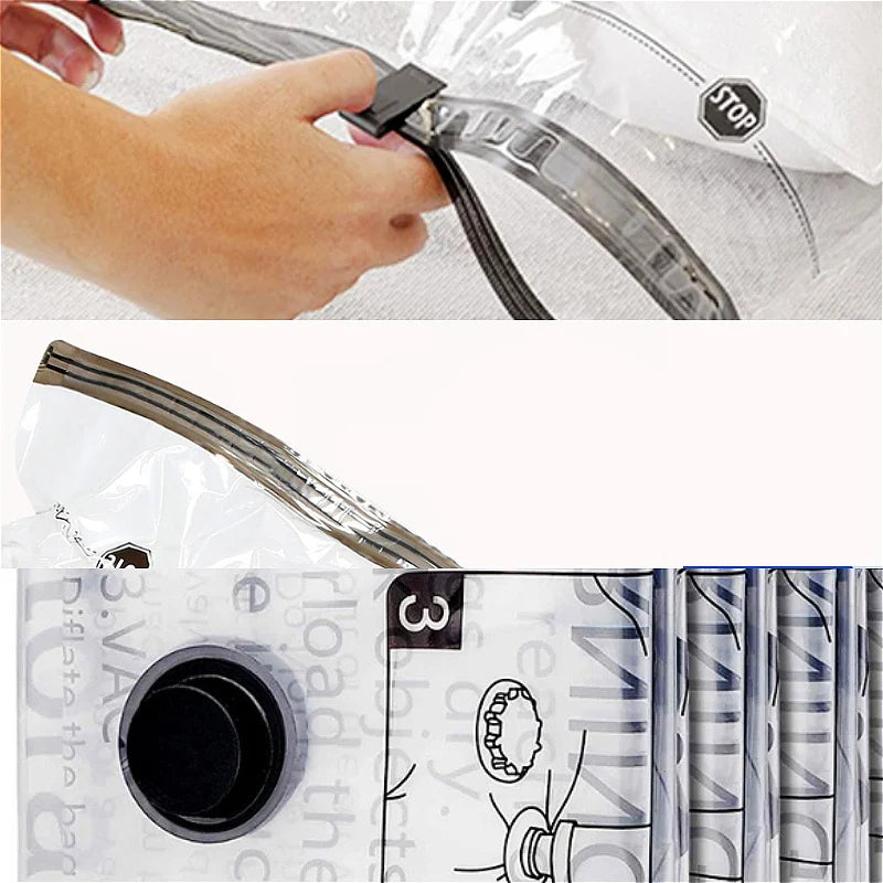 3pcs Vacuum Compression Bag Storage Bag Quilt Clothing Clothes Special Down Jacket Quilt Suitcase Travel Pumping Bag Oasis Select