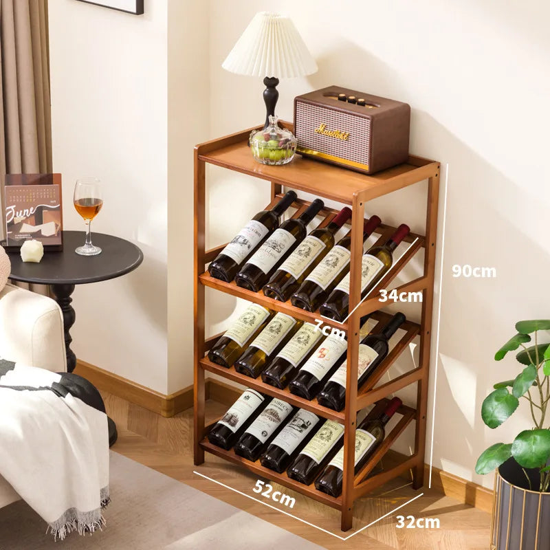 Living room wine cabinet against the wall Locker display integrated cabinet Wine display cabinet Small display cabinet Oasis Select Brown four floors