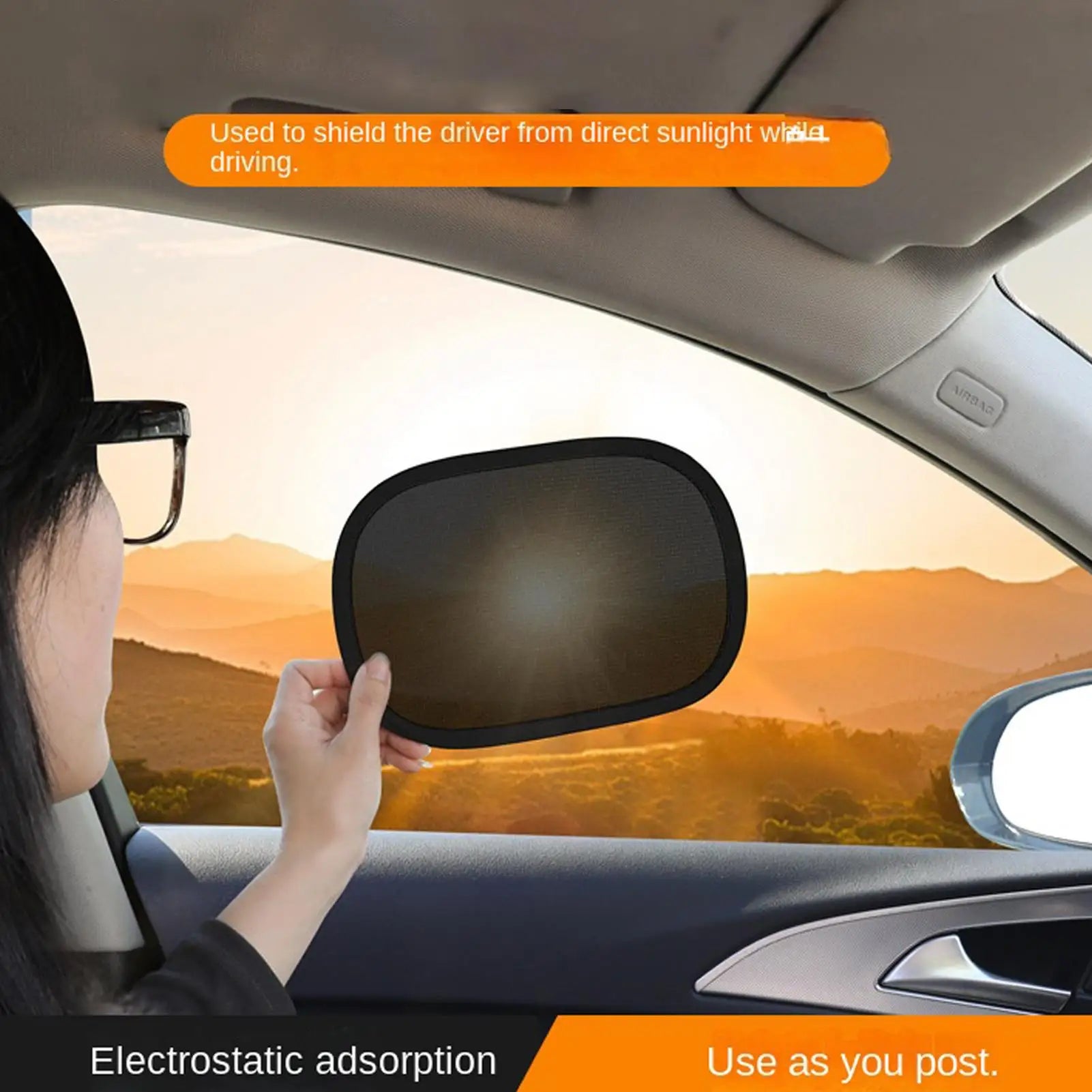 2Pcs Car Window Sun Shade Electrostatic Sun Visor for Car Side Window Sun Shade Curtains Anti-Glare UV-Blocker Sun Protection Oasis Select