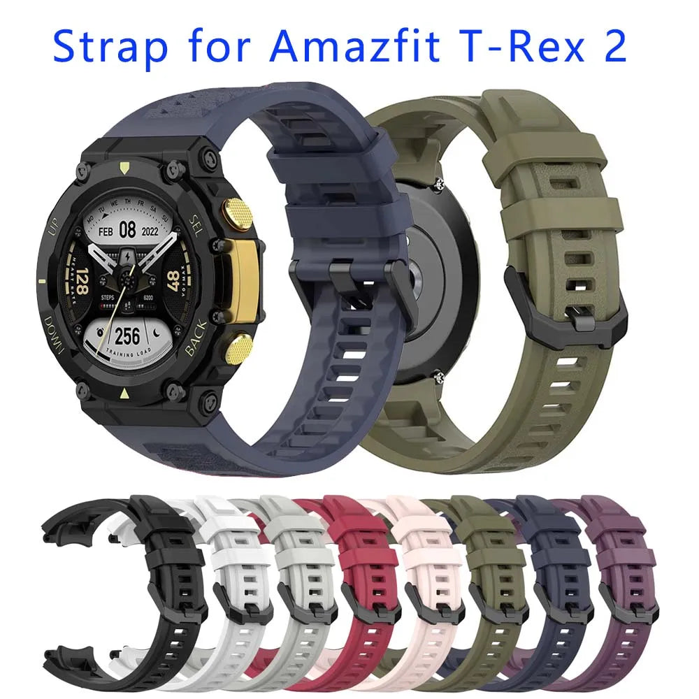 Silicone Watch Band for Amazfit T-Rex 2 – Adjustable Strap Smartwatch Band Oasis Select
