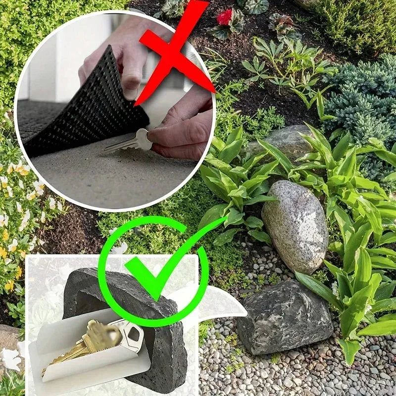 Simulation Stone Key Box Creative Hide Keys in Stone Safety Storage Box Outdoor Garden Hidden Fake Rock Shape Key Safeking Tool Oasis Select