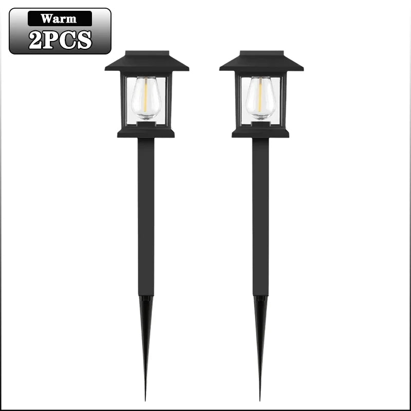2-8PCS Outdoor Solar LED Ground Stake Light Lawn Lamp for Garden Villa Courtyard Park Yard Landscape Decorative Lighting Oasis Select Warm-2PCS