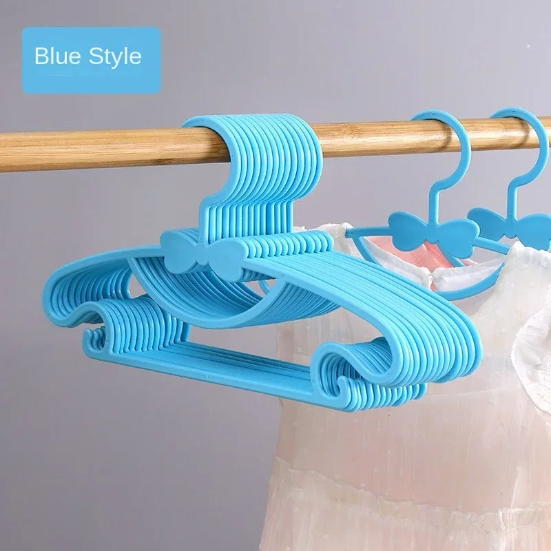 10-50PCS Kids Hangers Baby Clothes Hangers for Drying Child Hanger with Bow Design for Home Use Dry Wet Two Use Oasis Select Blue 30PCS