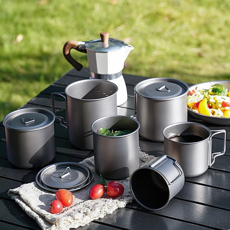 Pure Titanium Folding Camp Mug – Lightweight 220–750ml Cup Titanium Camping Mug Oasis Select