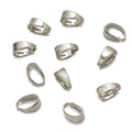 50pcs 18K Gold Plated Pendant Clips Pinch Bail Clasp Hook Connector for Necklaces Bracelets Jewelry Making Supplies Accessories Oasis Select Rhodium