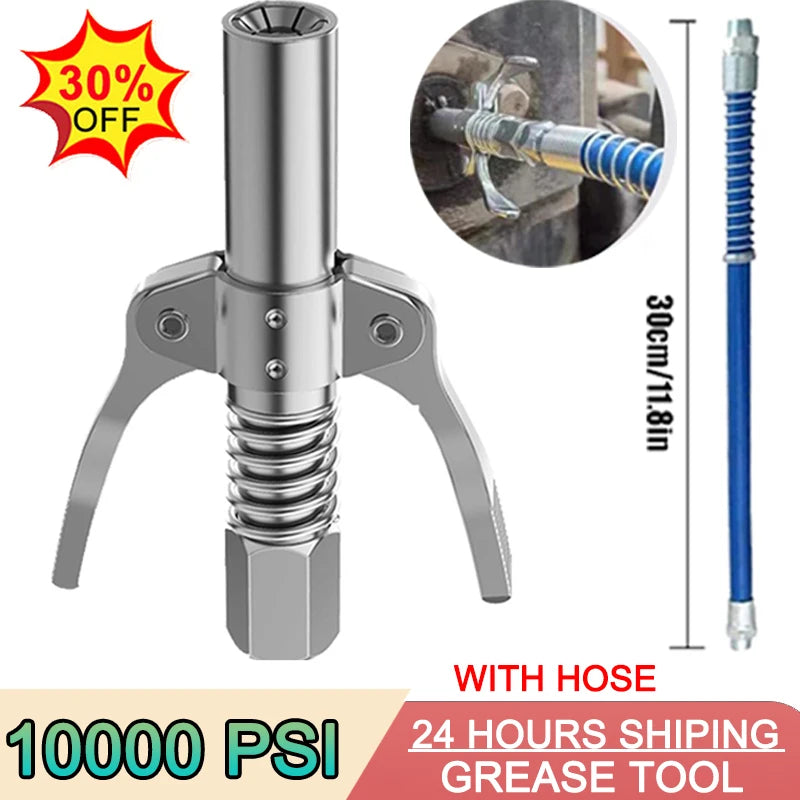 Mini Grease Gun Coupler 10000PSI Manual Grease Pump Head Syringe Lubrication Nozzle Oil Pump Filling Tool Grease Injector Nipple Oasis Select