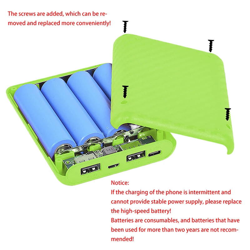 4 Slots 18650 Battery Box Case DIY Power Set Material Mini Solderless Power Supply Housing For Home Go Out And Other Occasions Oasis Select