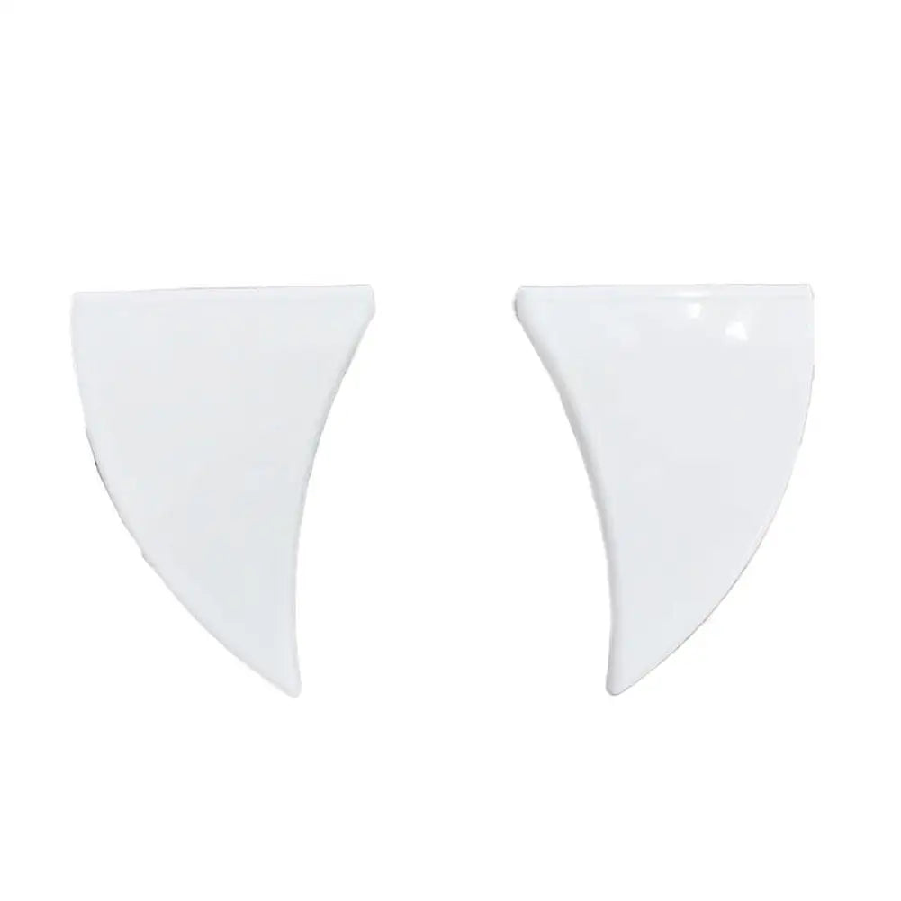 2pcs 3D Vampire Fangs Car Teeth Halloween Front Grille License Plate Decor Waterproof Devil Horns Auto Unique Styling Decor Oasis Select white