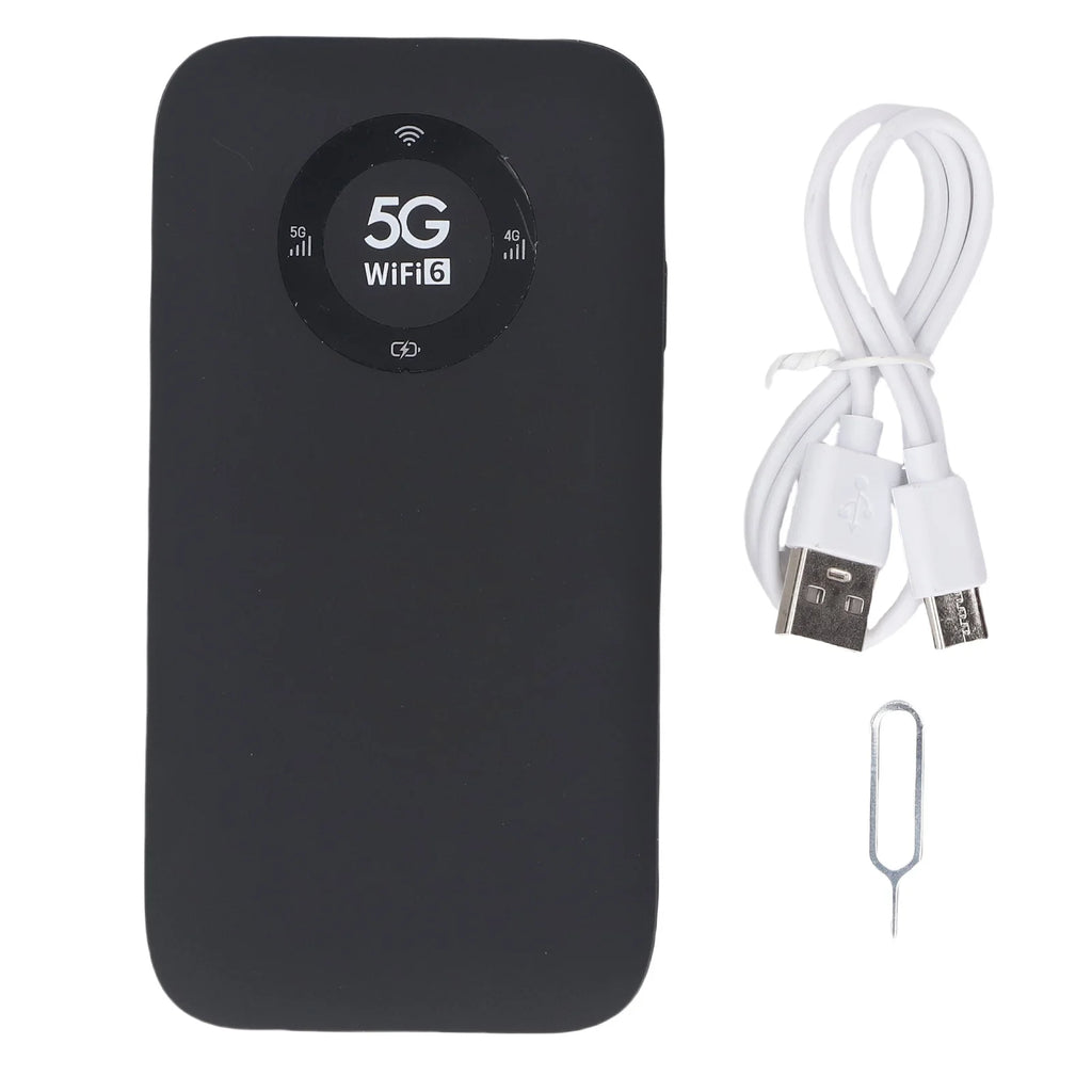 WiFi Mobile Hotspot Mobile Wireless Router 5G 2.4GHz 5.8GHz Dual Bands SIM Card Slot Ultra Fast with 7100mAh Battery for Travel Oasis Select black