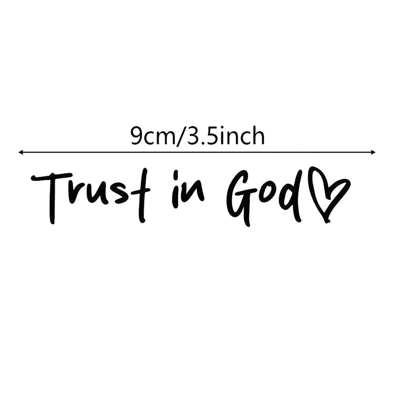 1Pcs Trust In God Heart Car Rear View Mirror Stickers Letter Stickers Waterproof Believe In God Sticker DIY Funny Decals MotorV Oasis Select