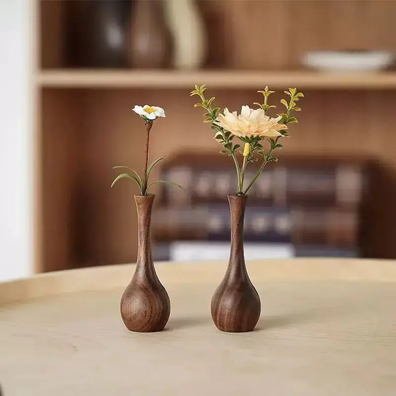Black Walnut Solid Wood Creative Vase Diffuser Table Top Aromatherapy Decoration Flower Arrangement Decorative Vase Oasis Select