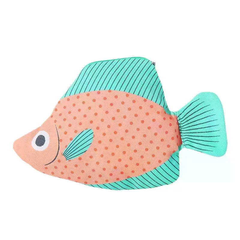 Creative Quirky Sea Fish Pencil Case Large-Capacity Fun Cartoon Organizer Bag Multi-Functional Storage Bag Stationery Case Gift Oasis Select