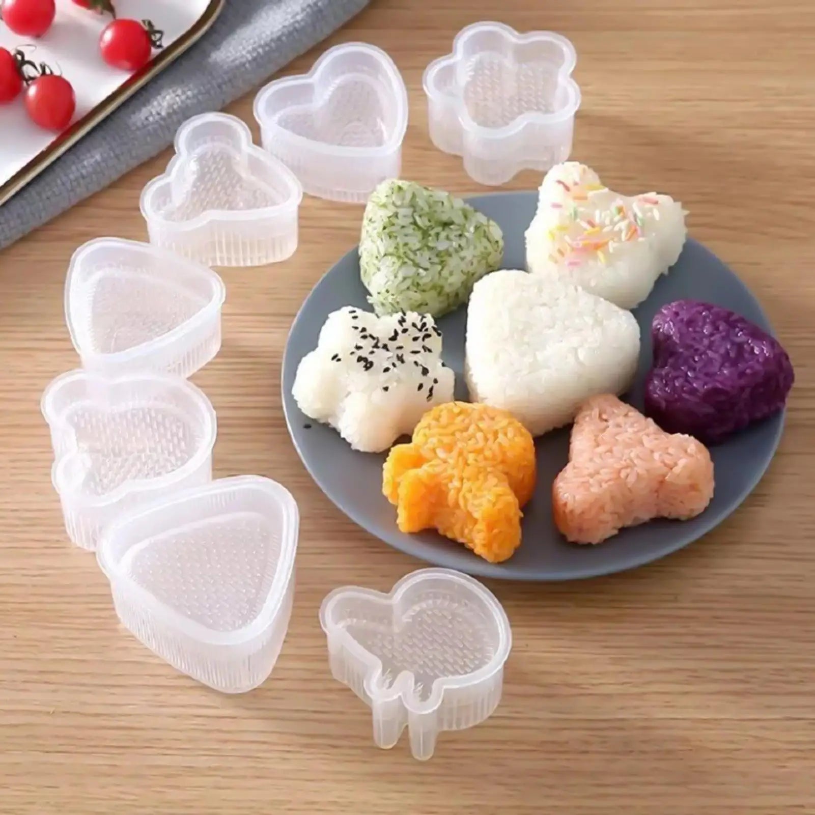 8Pcs Sushi Mold Rice Ball Molds Press Sushi Maker Triangle Mould Japanese Onigiri Rice Ball Bento Gadget Kitchen Accessories Oasis Select