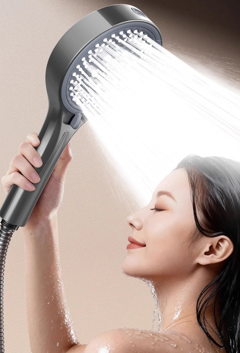 New 13CM Large Panel 7 Modes Adjustable Shower Head High Pressure Massage Shower Filter Element Home Set Bathroom Accessories Oasis Select
