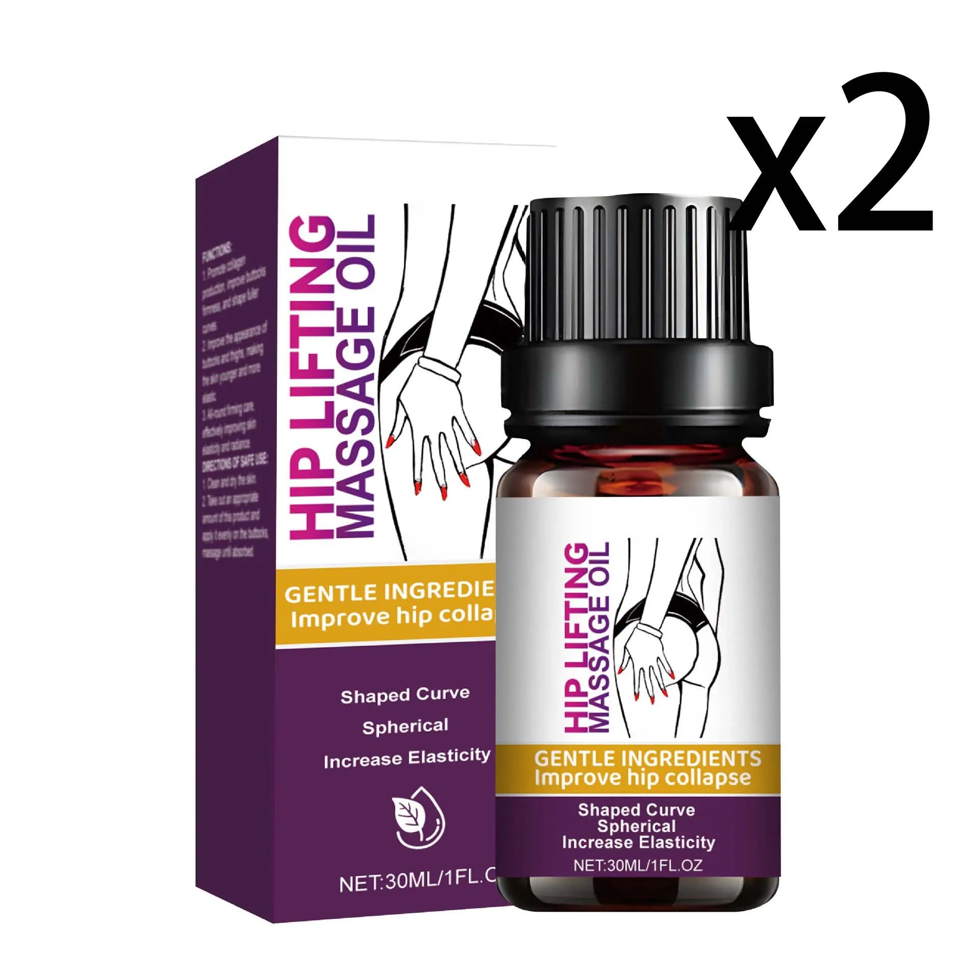 Ricinus Hip Tightening Oil – Collagen Boost & Body Shaping Body Firming Oil Oasis Select 2x30ml 30ml