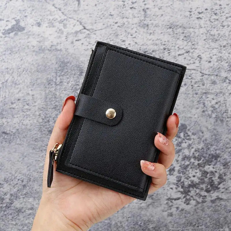 Women's Slim PU Leather Card Holder Wallet | Mini Zipper Purse Card Holder Wallet Oasis Select A6