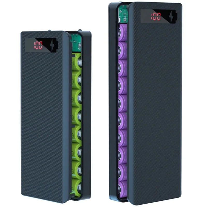 8/10*18650 Power Bank Battery Box Holder Portable Dual USB Type C Charge Shell for iPhone Xiaomi Huawei 18650 Battery Cases Oasis Select